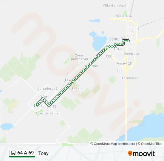 64 A 69 Bus Line Map