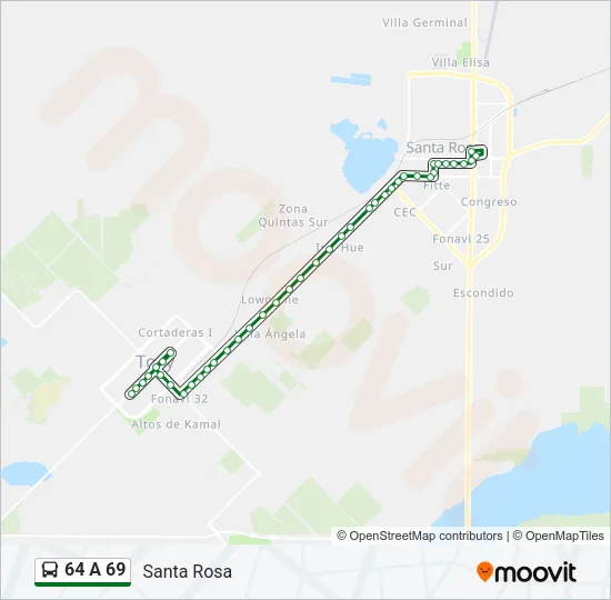 64 A 69 Bus Line Map