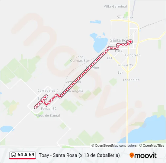 64 A 69 Bus Line Map