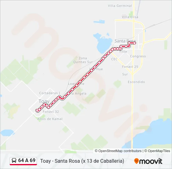 64 A 69 Bus Line Map