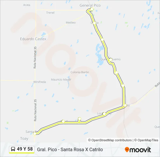49 Y 58 Bus Line Map