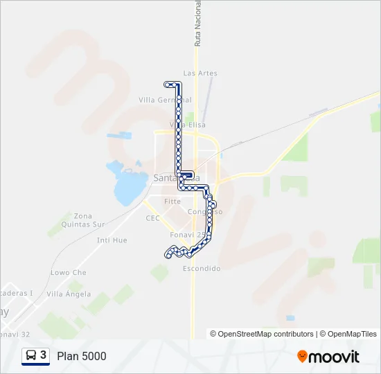 3 Bus Line Map