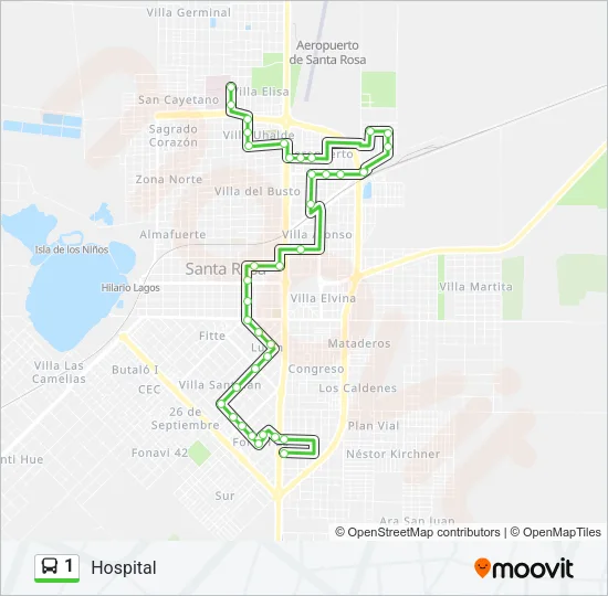 1 Bus Line Map
