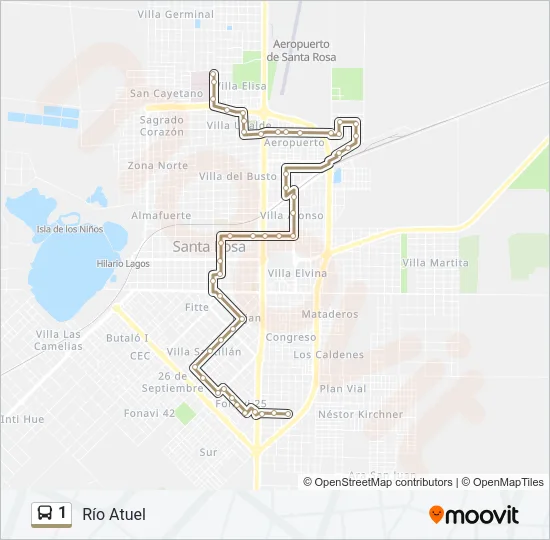 1 Bus Line Map