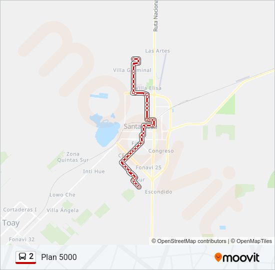 Mapa de 2 de autobús
