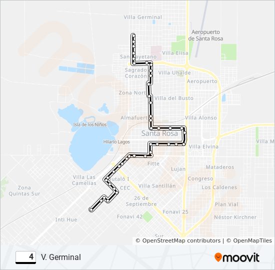 Mapa de 4 de autobús