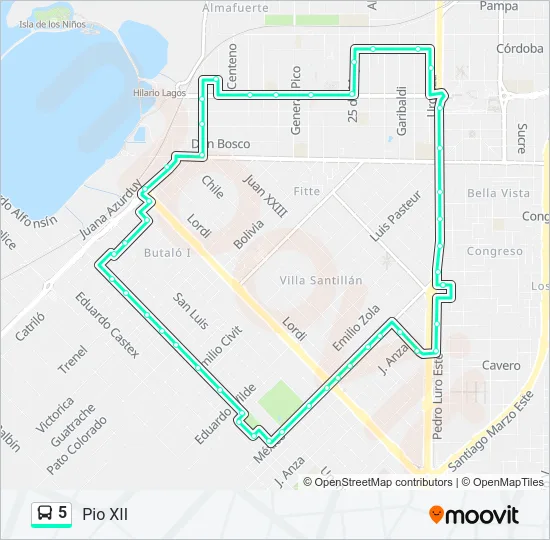 5 Bus Line Map
