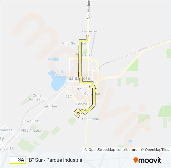 Mapa de 3A de autobús