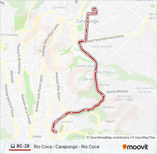 RC-28 Bus Line Map