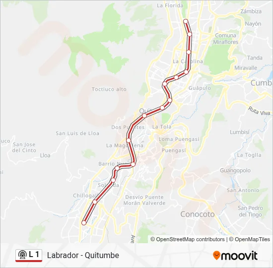 L 1 Metro Line Map