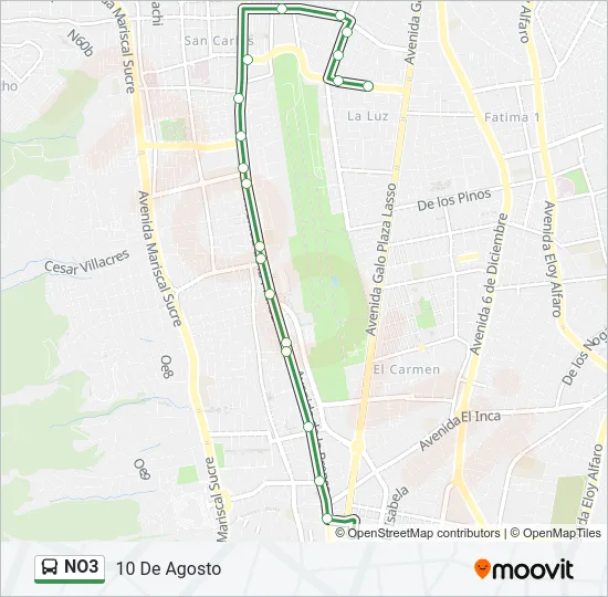 NO3 Bus Line Map