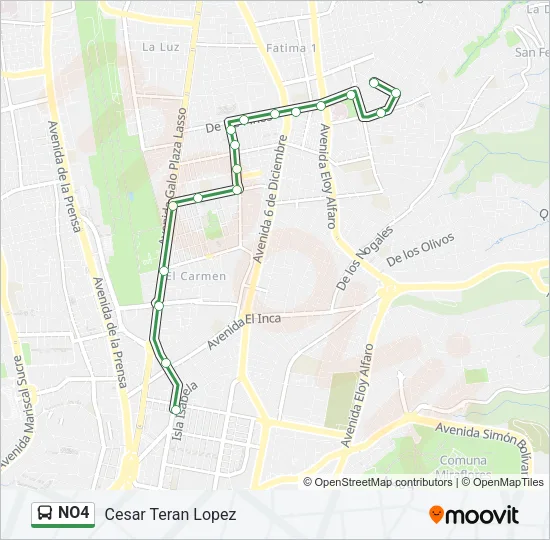NO4 Bus Line Map