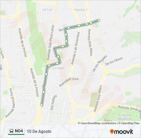 NO4 Bus Line Map