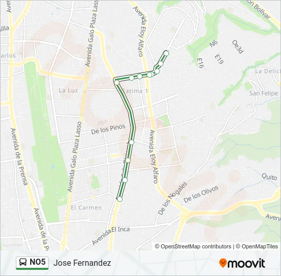 NO5 Bus Line Map