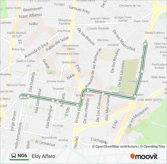 NO6 Bus Line Map