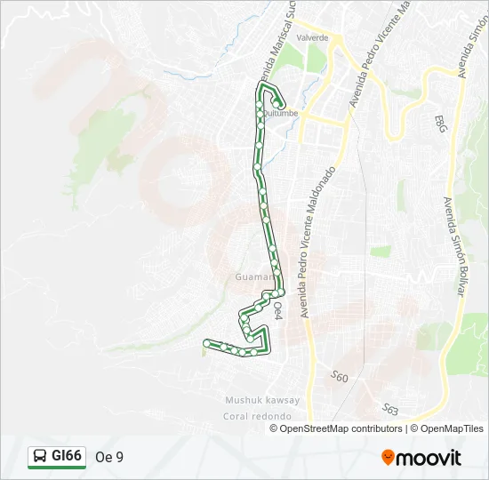 GI66 Bus Line Map