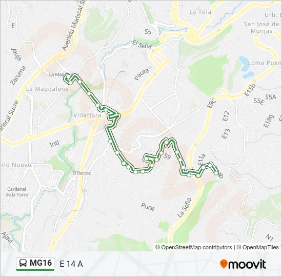 MG16 Bus Line Map