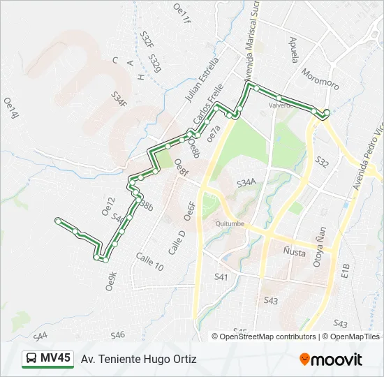 MV45 Bus Line Map