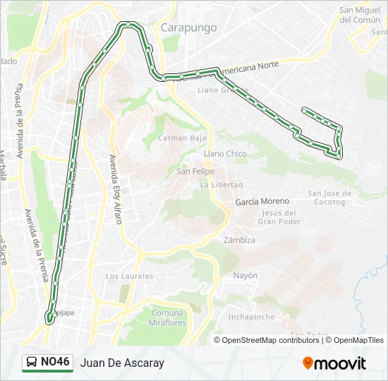 NO46 Bus Line Map