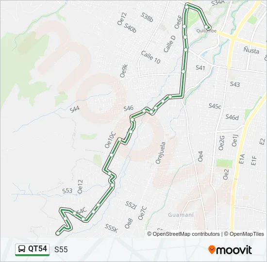QT54 Bus Line Map