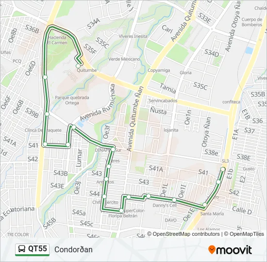 QT55 Bus Line Map