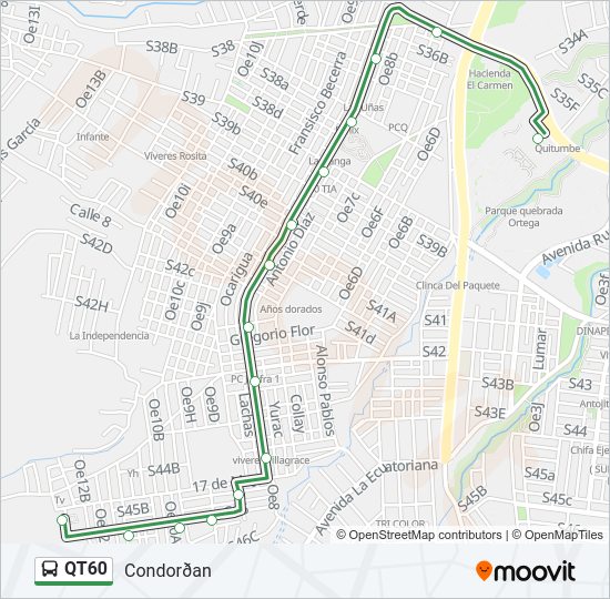 Mapa de QT60 de autobús