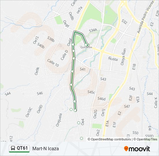 Mapa de QT61 de autobús