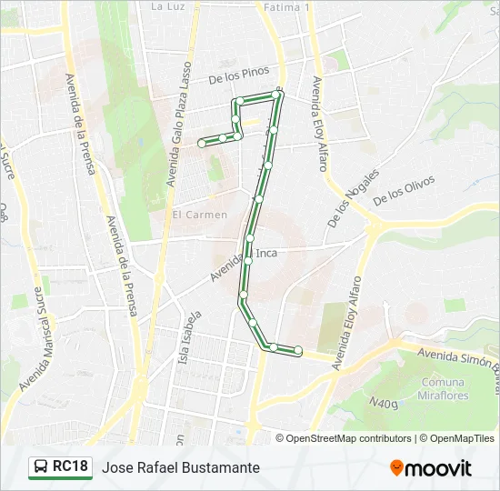 RC18 Bus Line Map