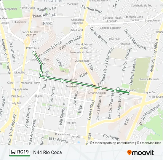 RC19 Bus Line Map