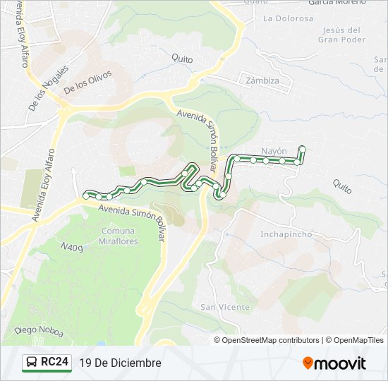 Mapa de RC24 de autobús