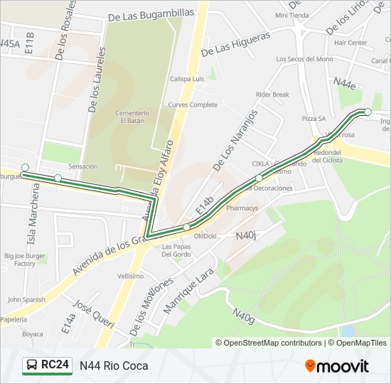 Mapa de RC24 de autobús