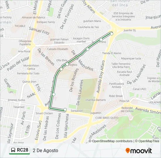 RC28 Bus Line Map