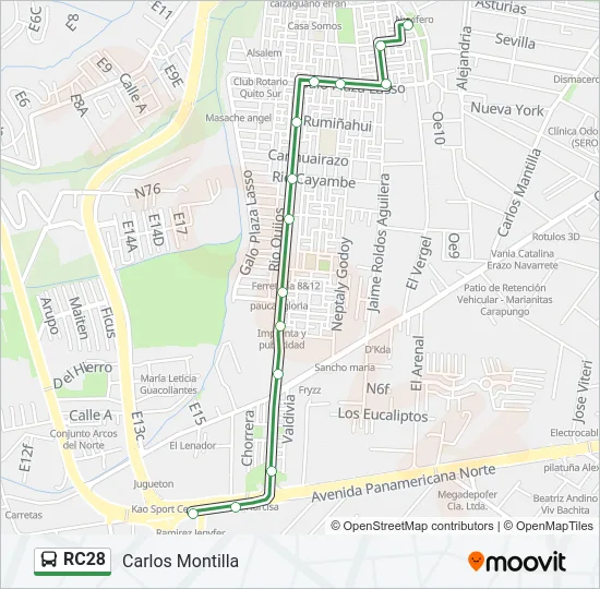 RC28 Bus Line Map