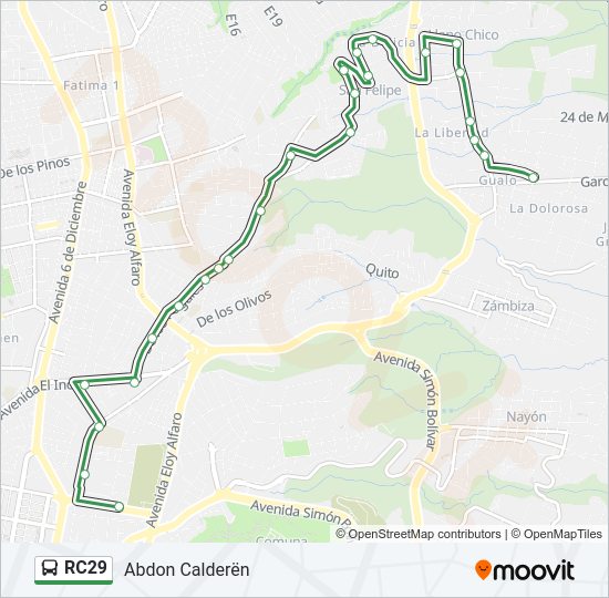 Mapa de RC29 de autobús