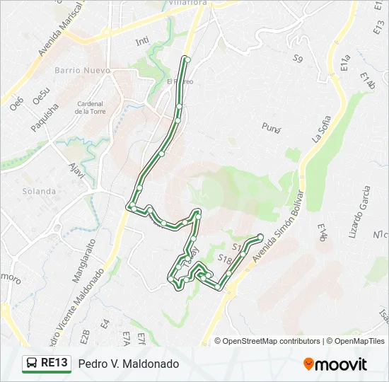 RE13 Bus Line Map