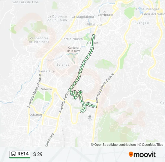 RE14 Bus Line Map