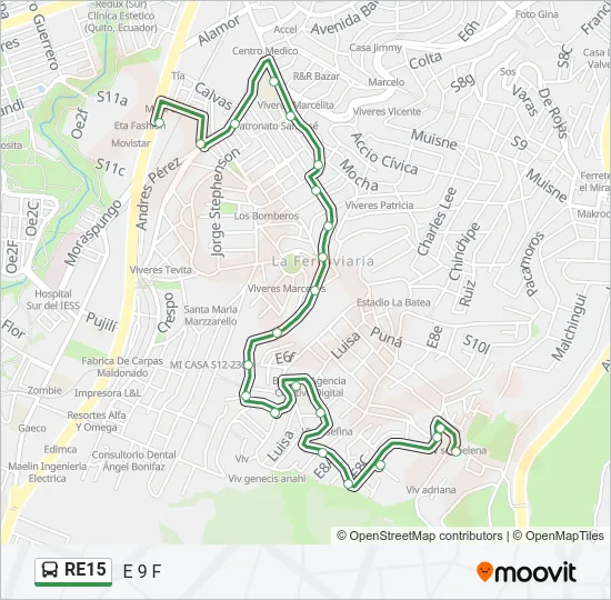 RE15 Bus Line Map