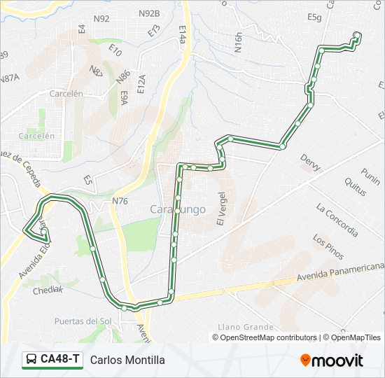 Mapa de CA48-T de autobús
