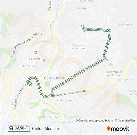 Mapa de CA50-T de autobús