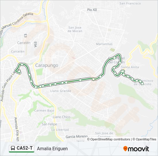 Mapa de CA52-T de autobús