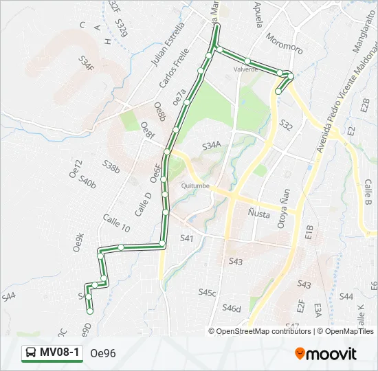 MV08-1 Bus Line Map