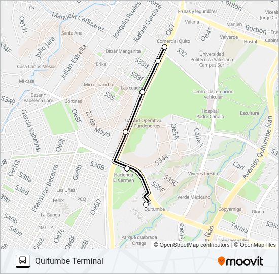 Mapa de SUR OCCIDENTAL de autobús