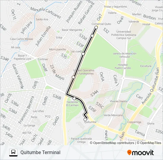 SUR OCCIDENTAL Bus Line Map