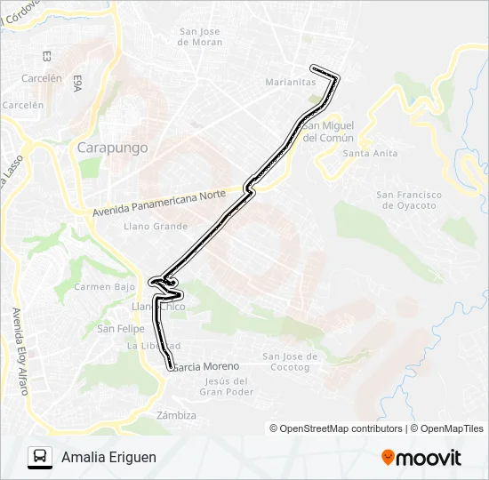 ZABALA - GUALO Bus Line Map