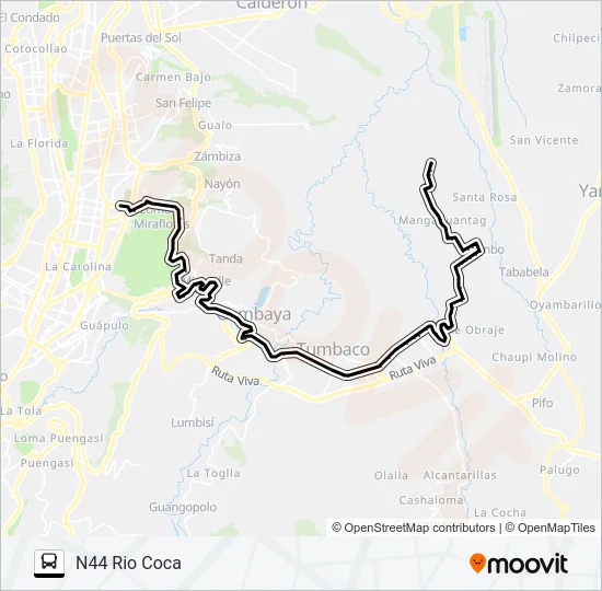 PUEMBO-RIO COCA Bus Line Map