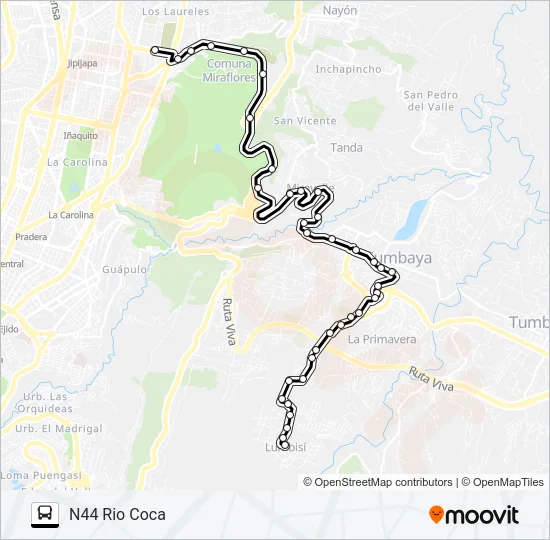 LUMBISI-RIO COCA Bus Line Map