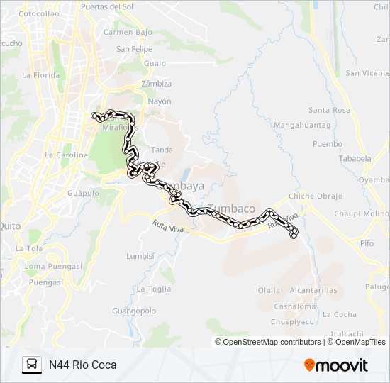 Mapa de LA MORITA-RIO COCA de autobús