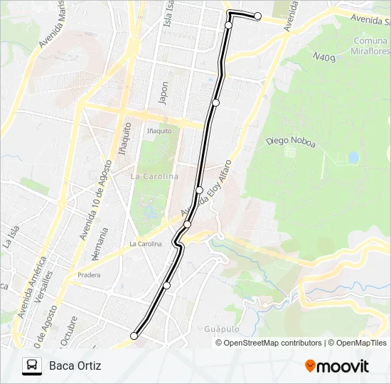 NOR ORIENTAL ECOVÍA Bus Line Map