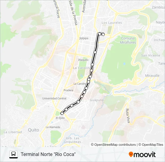 NOR ORIENTAL ECOVÍA Bus Line Map