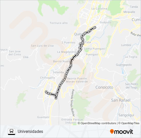 Mapa de SUR ORIENTAL ECOVÍA de autobús